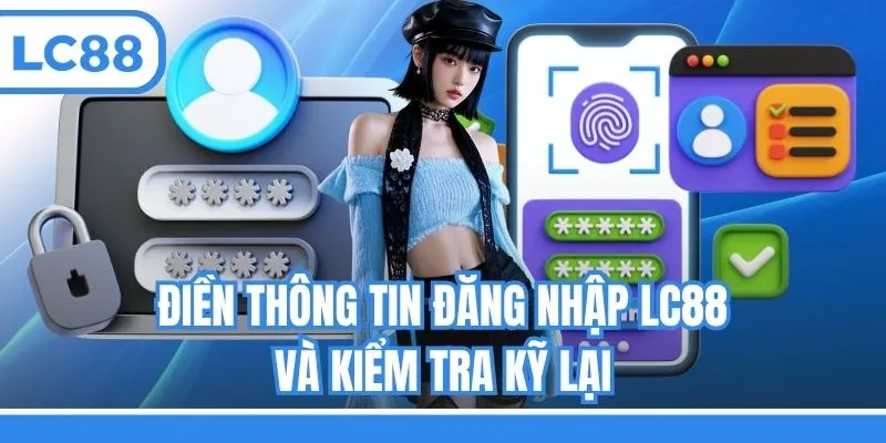 Điền thông tin đăng nhập LC88 và kiểm tra kỹ lại